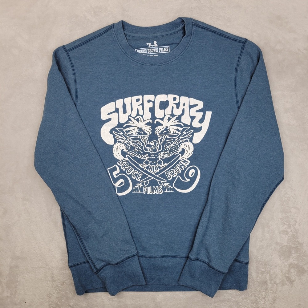 Lucky Brand Sweatshirt‎ Men Small Crewneck Pullover Bruce Brown Films Surf Crazy